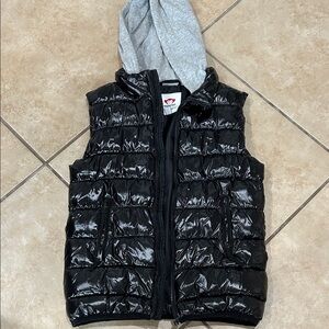 Appaman Black Puffer Vest with Gray Hood